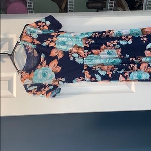 Navy floral maxi dress